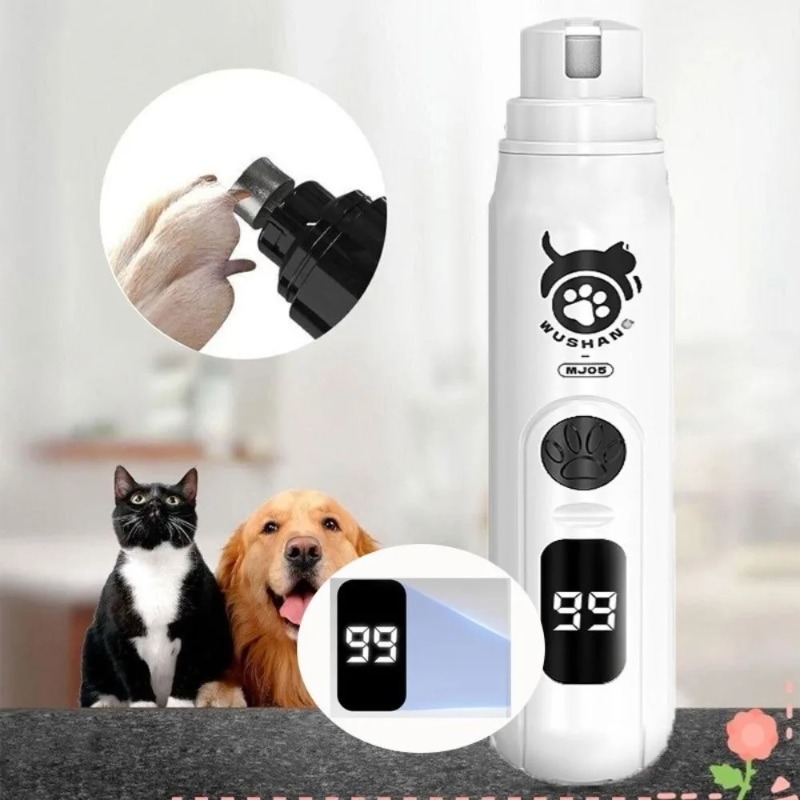 Pet Nail Grinder - เครื่องตัดเล็บสัตว์เลี้ยงขนาดใหญ่แบบไฟฟ้า สำหรับแมวและสุนัข อุปกรณ์กรูมมิ่งและทำความสะอาดเล็บสัตว์เลี้ยง