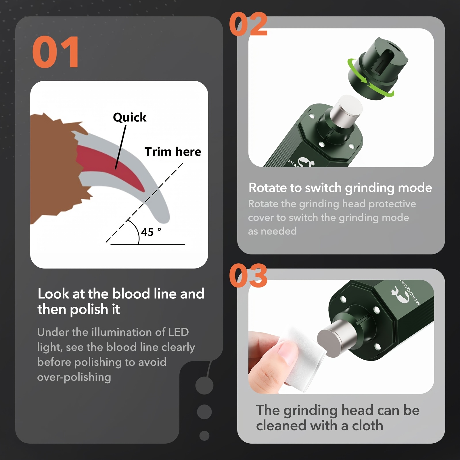 เครื่องเจียรเล็บสุนัขแบบไฟฟ้า  - Pet Nail Grinder บทวิจารณ์และราคา